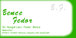 bence fedor business card